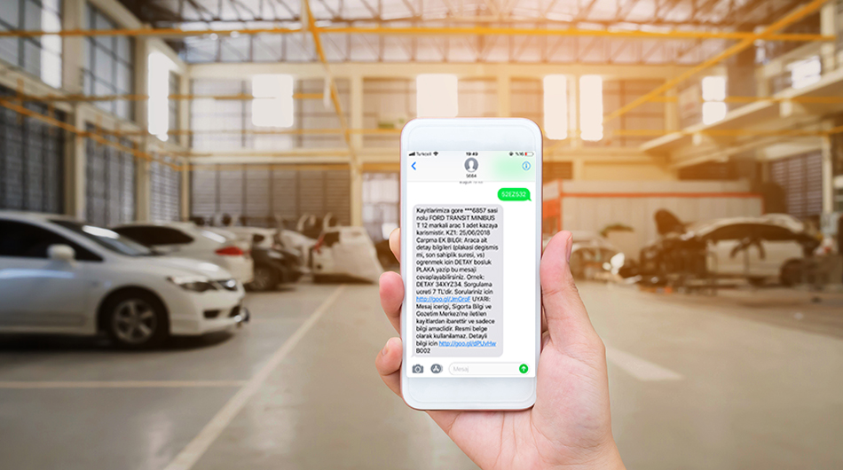 şasi araç sorgulama mesajı açık olan telefon